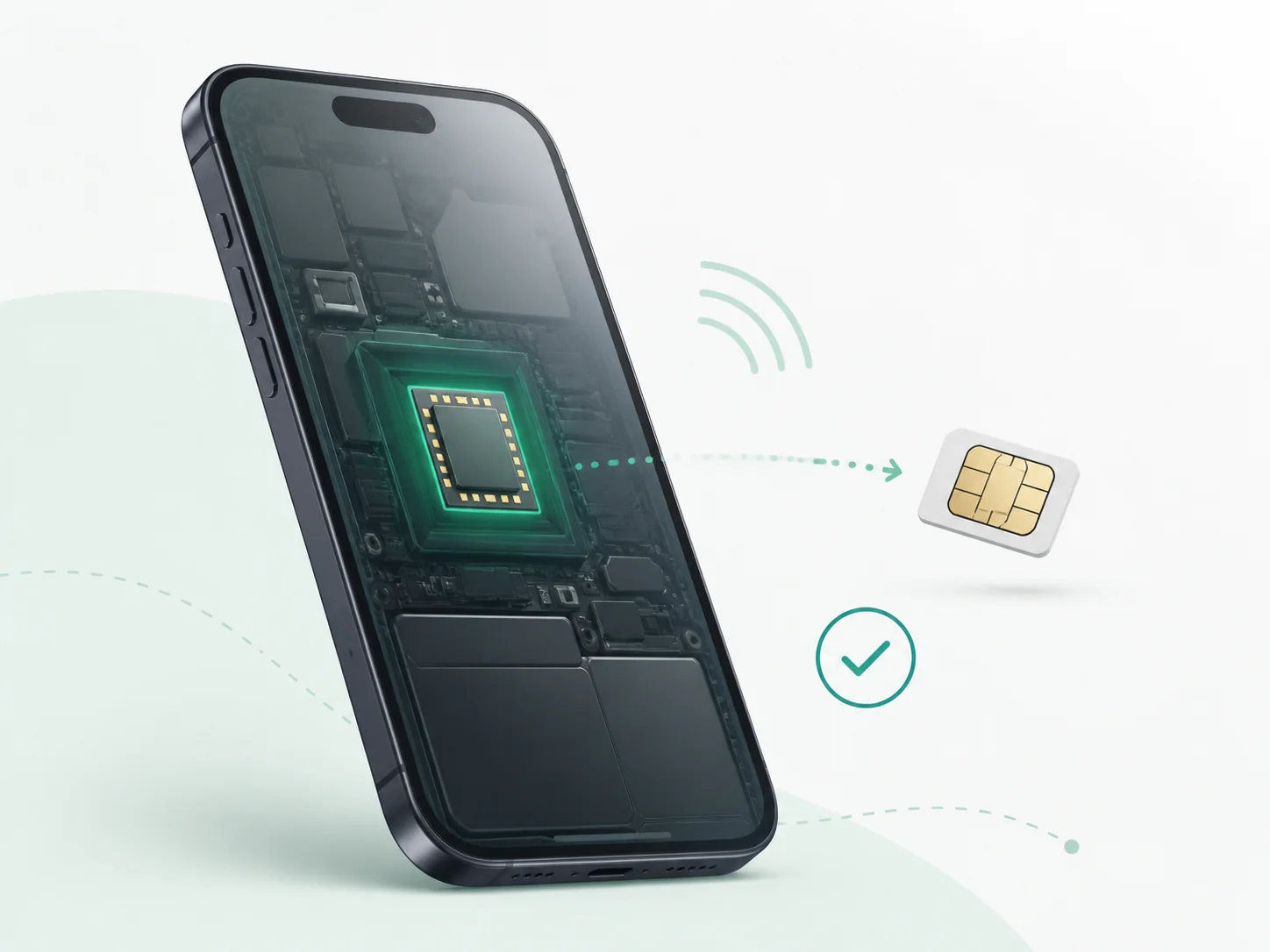 Встроенная eSIM внутри смартфона вместо пластиковой SIM-карты